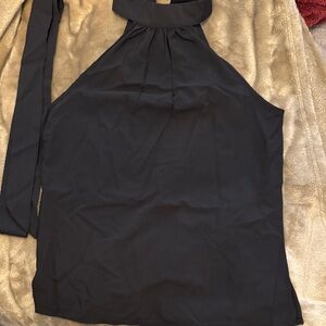 Black Halter Neck Women's Top